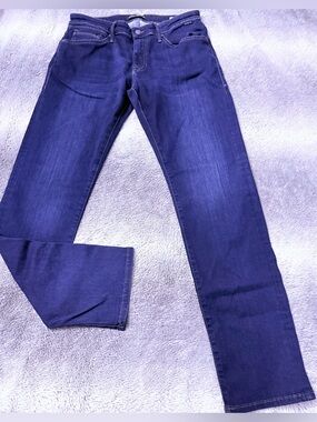 Mavi Deep Blue Denim Jeans with Brown Leather Patch